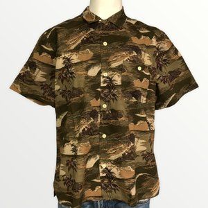 Lucky Brand Desert Island Button Down Shirt Large